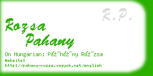 rozsa pahany business card